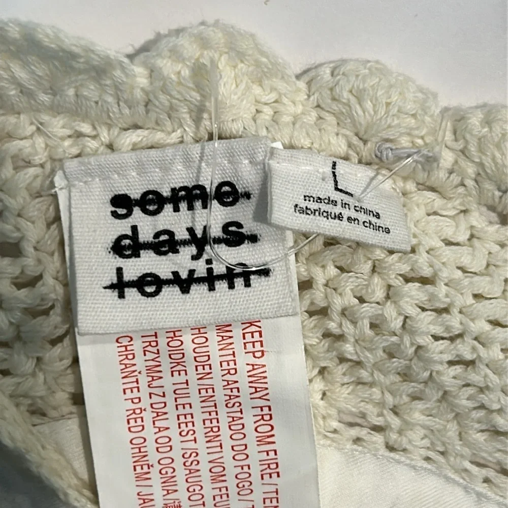 Some Days Lovin- cream crochet bikini swim top size large